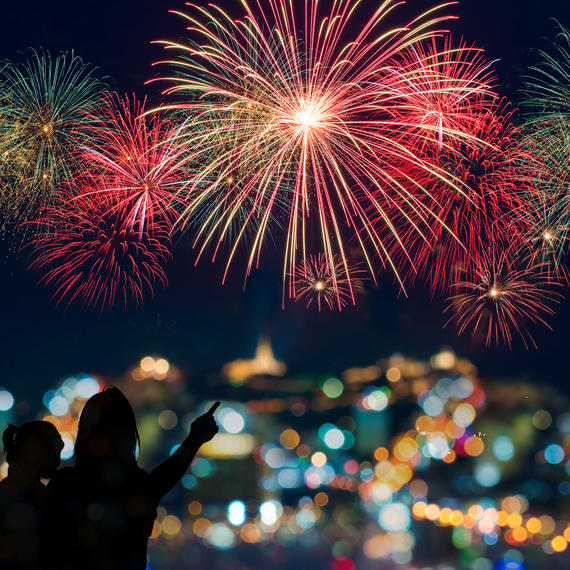 Feuerwerk mit Aussicht