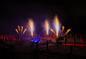 Feuershow auf der Hochzeit von Gräfin Bernadotte auf der Insel Mainau